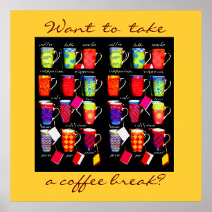 Coffee Slang Mok Art poster