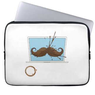 Coffee Spill Mustache Sleeve | Grappig laptopwerk