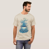 Coffee Splash: Dynamic Art T-shirt (Voorkant volledig)