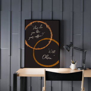 Coffee Stain Couple's Schattigee Slaapkamer Poster