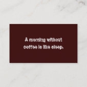 Coffee Stain Grinder Drink Punch Klantenkaartje (Achterkant)