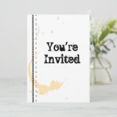 Coffee Stain Grungy Invitation de fête personnalis (Debout devant)