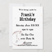 Coffee Stain Grungy Invitation de fête personnalis (Dos)
