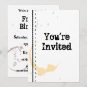 Coffee Stain Grungy Invitation de fête personnalis (Devant / Derrière)
