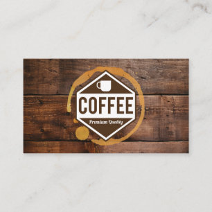 Coffee Stain   Koffiewinkel Barista Wood Trim Visitekaartje