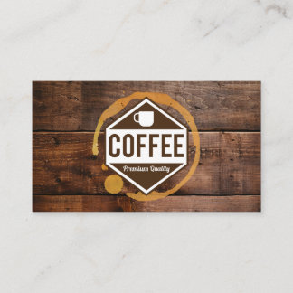 Coffee Stain | Koffiewinkel Barista Wood Trim Visitekaartje