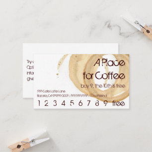Coffee Stain Logo Drink Punch Hero Klantenkaartje