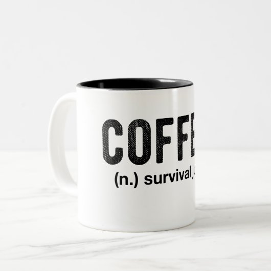 Coffee Survival Juice Funny Coffee Mok (Voorkant links)