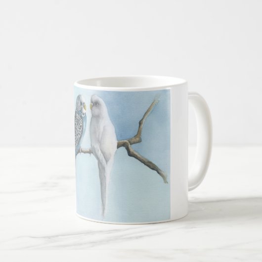 Coffee Tea Hot Cocoa Mok Parakeets Budgie Bird Cup (Voorkant rechts)