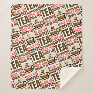 COFFEE TEA PATTERN, Sherpa Blanket Deken
