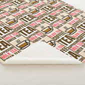 COFFEE TEA PATTERN, Sherpa Blanket Deken (3/4)