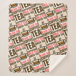 COFFEE TEA PATTERN, Sherpa Blanket Sherpa Deken