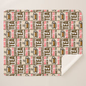 COFFEE TEA PATTERN, Sherpa Blanket Sherpa Deken (Voorkant (horizontaal))