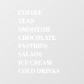 Coffee Tea Salads Window Vinyls Transparant | Leve Raamsticker (Vel)