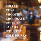 Coffee Tea Salads Window Vinyls Transparant | Leve Raamsticker