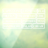 Coffee Tea Salads Window Vinyls Transparant | Leve Raamsticker (Vel 3)