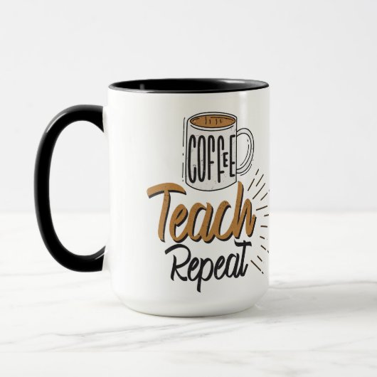 Coffee Teach Repeat Enseignant Mug (Gauche)