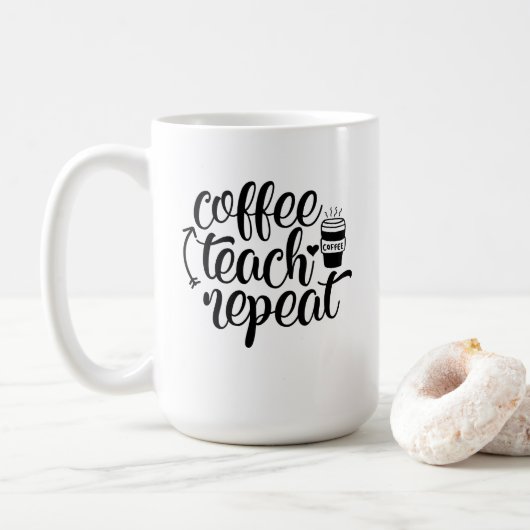 Coffee Teach Répéter Mug (Avec donut)