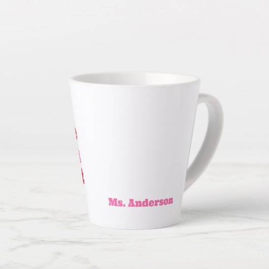 Coffee Teach Répéter Pink Teacher Mug (Angle droit)