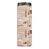 Coffee Termen Patroonmonogram Thermosbeker (Achterkant)