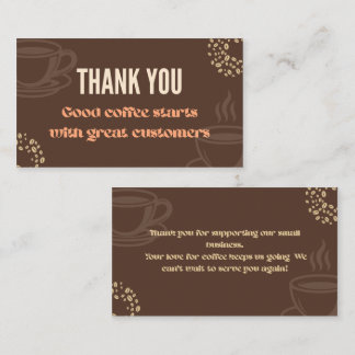 Coffee Thank You Minimal Cafe Card Klantenkaartje