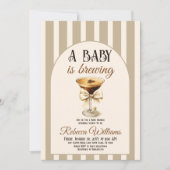 Coffee Theme Baby is het brouwen van Beige Bow Bab Kaart (Voorkant)
