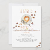 Coffee Theme Baby Shower Invitation Gender Neutral (Devant)