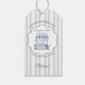 Coffee Theme Bebe Brunch Dusty Blue Baby Shower Cadeaulabel (Voorkant)
