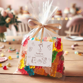 Coffee Theme Beige Cafe Bebe Brewing Baby Shower Bedankjes Labels