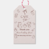 Coffee Theme Beige Cafe Bebe Brewing Baby Shower Cadeaulabel (Voorkant)