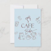 Coffee Theme Blue Bow Cafe Bebe Boy Baby Shower Bedankkaart (Achterkant)