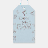 Coffee Theme Blue Bow Cafe Bebe Boy Baby Shower Cadeaulabel (Achterkant)
