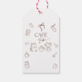 Coffee Theme Cafe Bebe Brewing Bow Baby Shower Cadeaulabel (Achterkant)