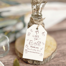 Coffee Theme Cafe Bebe Brewing Bow Baby Shower Cadeaulabel