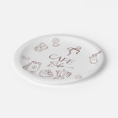 Coffee Theme Cafe Bebe Brewing Bow Baby Shower Papieren Bordje (Gekanteld)