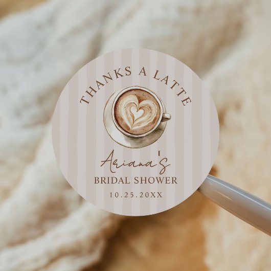 Coffee Themed Bridal Shower  Ronde Sticker