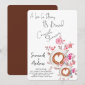 Coffee Themed Couple Shower Invitation (Devant / Derrière)