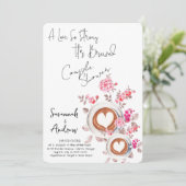 Coffee Themed Couple Shower Invitation (Debout devant)