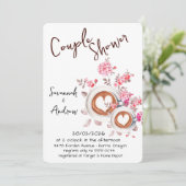 Coffee Themed Couple Shower Invitation (Debout devant)