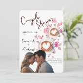 Coffee Themed Couple Shower Invitation (Debout devant)