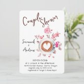 Coffee Themed Couple Shower Invitation (Debout devant)