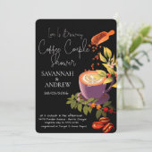 Coffee Themed Couple Shower Invitation Kaart (Staand voorkant)
