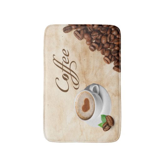 Coffee Themed Memory Foam Bath Mat (Voorkant Verticaal)