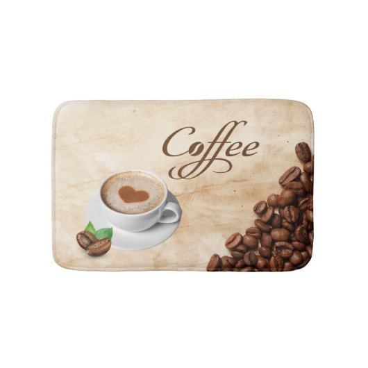 Coffee Themed Memory Foam Bath Mat (Voorkant)