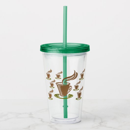Coffee Themed Tumbler Acryl Drinkbeker (Voorkant)
