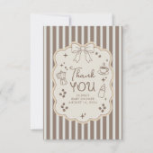 Coffee Themed Whimsical Baby Shower Bedankkaart (Voorkant)