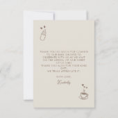 Coffee Themed Whimsical Baby Shower Bedankkaart (Achterkant)