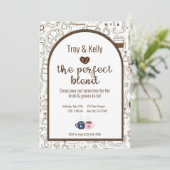 Coffee Thleding Wedding Shower-uitnodiging Kaart (Staand voorkant)