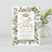 Coffee Thleed Bridal Shower-uitnodiging Kaart (Staand voorkant)