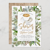 Coffee Thleed Bridal Shower-uitnodiging Kaart (Voorkant / Achterkant)